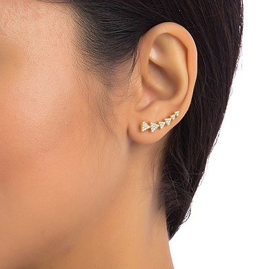 Adornia Cubic Zirconia Triangle Ear Climber Earrings