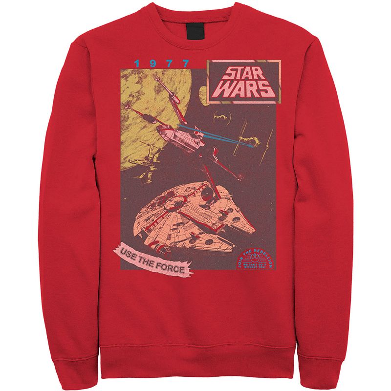 Mens Star Wars Join The Rebellion Sweatshirt, Size: XL, Red