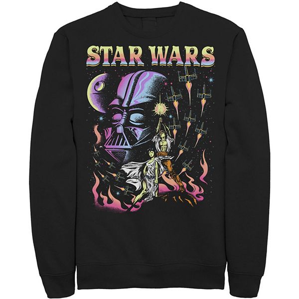 Men's Star Wars Retro Blacklight Colors Poster Sweatshirt