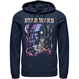 Men's Star Wars Retro Blacklight Colors Poster Hoodie