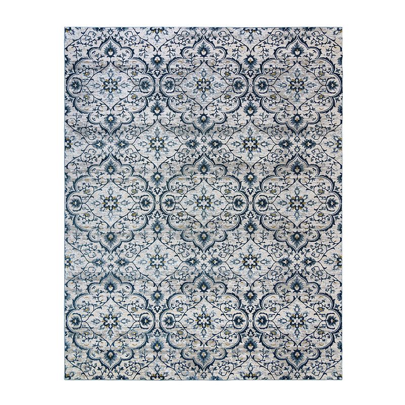 Gertmenian Quattro Medallion Rug, Blue, 9X13 Ft