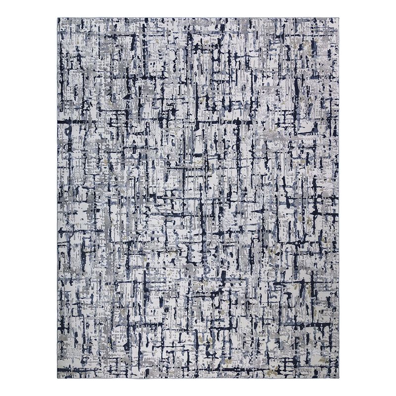 Gertmenian Quattro Abstract Rug, Blue, 9X13 Ft