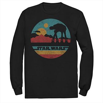 Men's Star Wars AT-AT Silhouette Title Logo Circle Tee