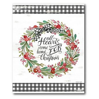 COURTSIDE MARKET Hearts Come Home Christmas Canvas Wall Art