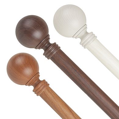 Rod Desyne 1" Globe Faux Wood Curtain Rod