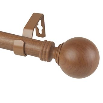 Rod Desyne 1" Globe Faux Wood Curtain Rod