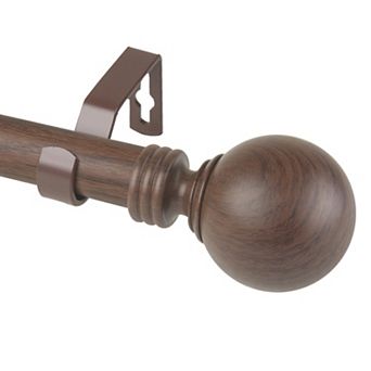 Rod Desyne 1" Globe Faux Wood Curtain Rod