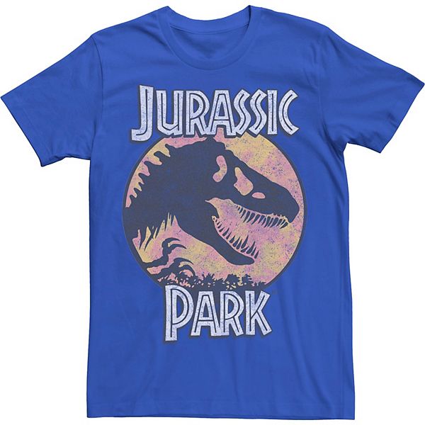 Men's Jurassic Park Simple Logo T-Rex Silhouette Circle Tee