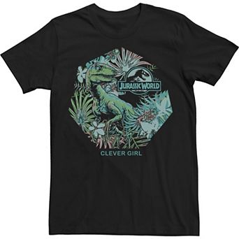 Men's Jurassic Park Raptor Clever Girl Tropical Tee