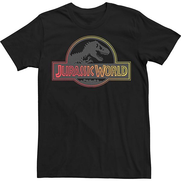 Men's Jurassic World Red & Yellow Gradient Logo Tee