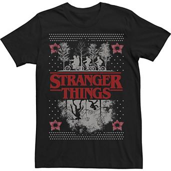 Men's Netflix Stranger Things Ugly Christmas Sweater Style Tee
