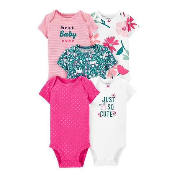 Baby Carter's 5-Pack Short-Sleeve Bodysuits