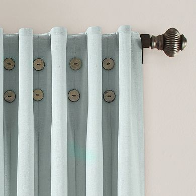 Lush Decor Linen Button Pinched Pleat Window Curtain