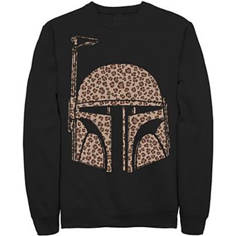 Men's Star Wars Boba Fett Helmet Cheetah Print Fill Sweatshirt
