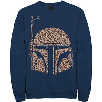 Men's Star Wars Boba Fett Helmet Cheetah Print Fill Sweatshirt