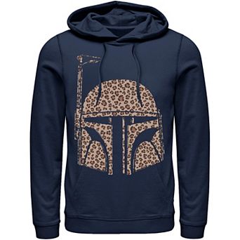 Men's Star Wars Boba Fett Helmet Cheetah Print Fill Hoodie