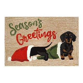 Liora Manne Frontporch Dachsund Greetings Indoor Outdoor Rug