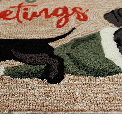 Liora Manne Frontporch Dachsund Greetings Indoor Outdoor Rug