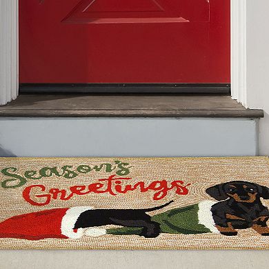 Liora Manne Frontporch Dachsund Greetings Indoor Outdoor Rug