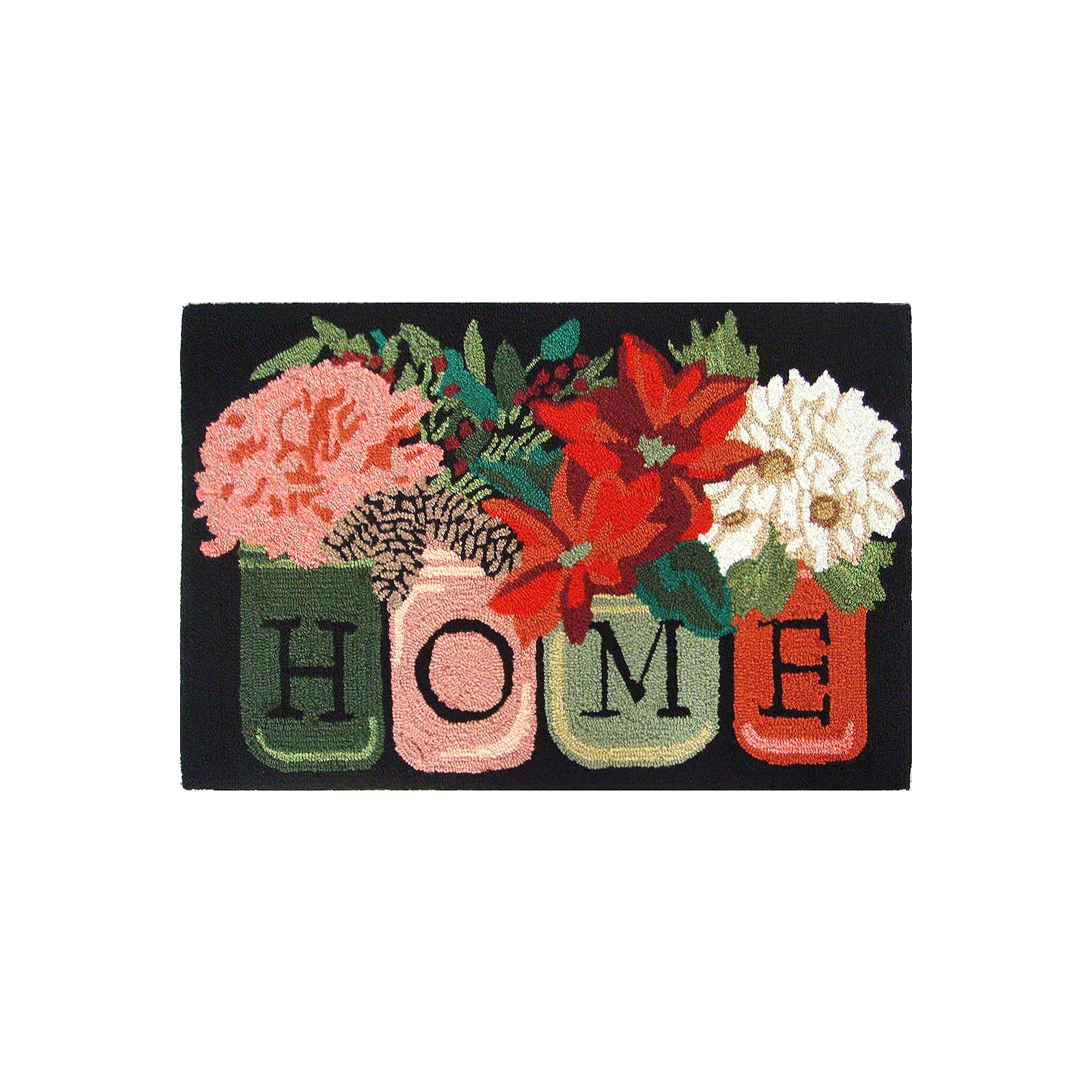 Liora Manne Frontporch Holiday Home Indoor Outdoor Rug, Black