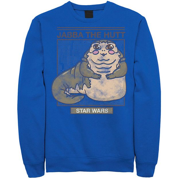 Men's Star Wars Jabba The Hutt Cartoon Cute Portrait Grid Sweatshirt