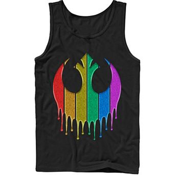 Men's Star Wars Pride Rebel Rainbow Glitter Logo Tank Top
