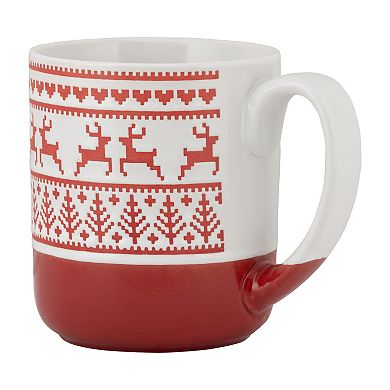 10 Strawberry Street 4-pc. Reindeer Sweater Embossed Mug Set