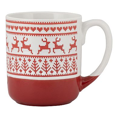 10 Strawberry Street 4-pc. Reindeer Sweater Embossed Mug Set