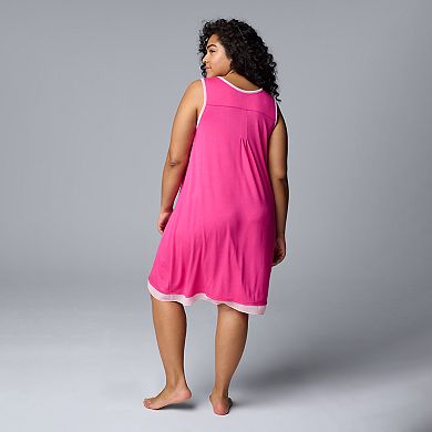 Plus Size Simply Vera Vera Wang Basic Luxury Chemise