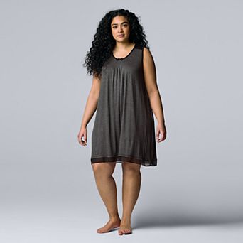 Plus Size Simply Vera Vera Wang Basic Luxury Chemise