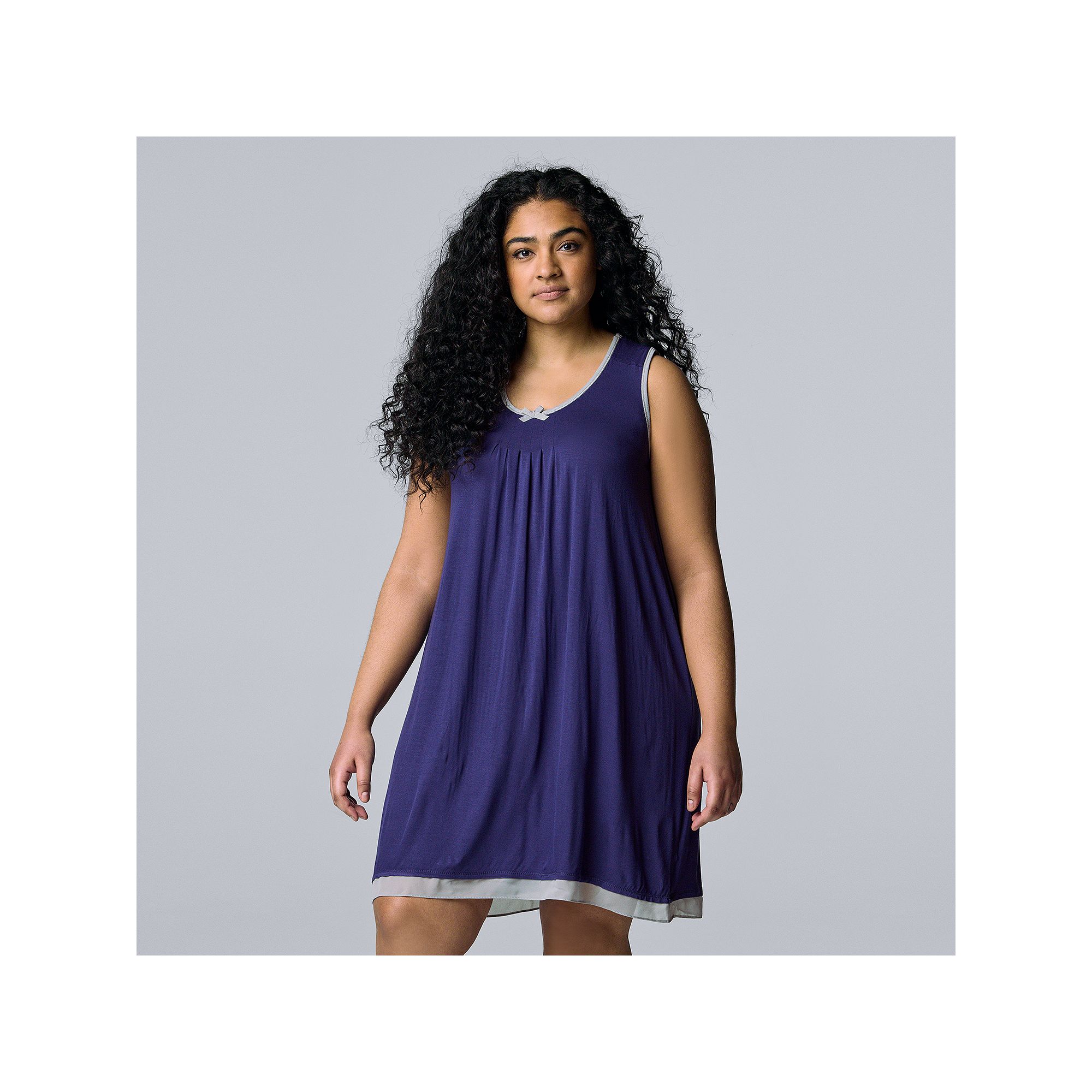 Plus Size Simply Vera Vera Wang Basic Luxury Chemise, Womens, Size: 1XL, B