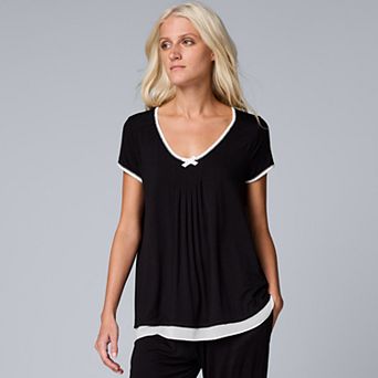 Women's Simply Vera Vera Wang Basic Luxury Pajama Sleep Top