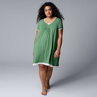 Plus Size Simply Vera Vera Wang Basic Luxury Sleepshirt