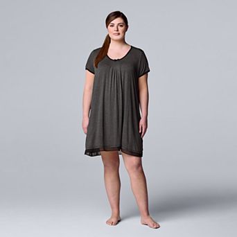 Plus Size Simply Vera Vera Wang Basic Luxury Sleepshirt
