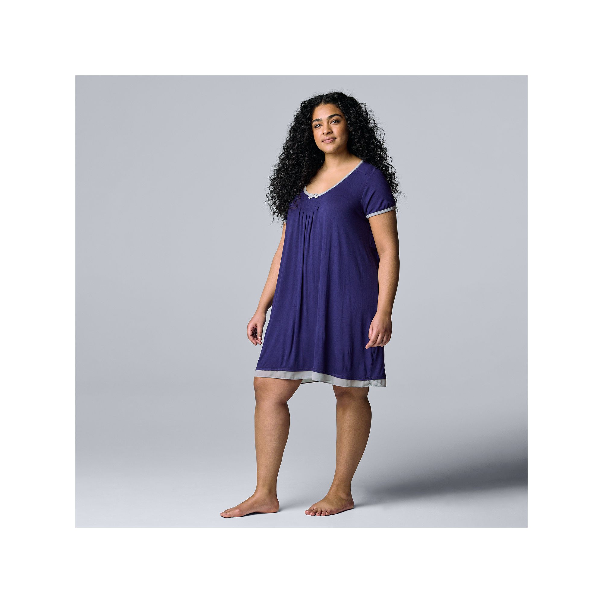 Plus Size Simply Vera Vera Wang Basic Luxury Sleepshirt, Womens, Size: 1XL
