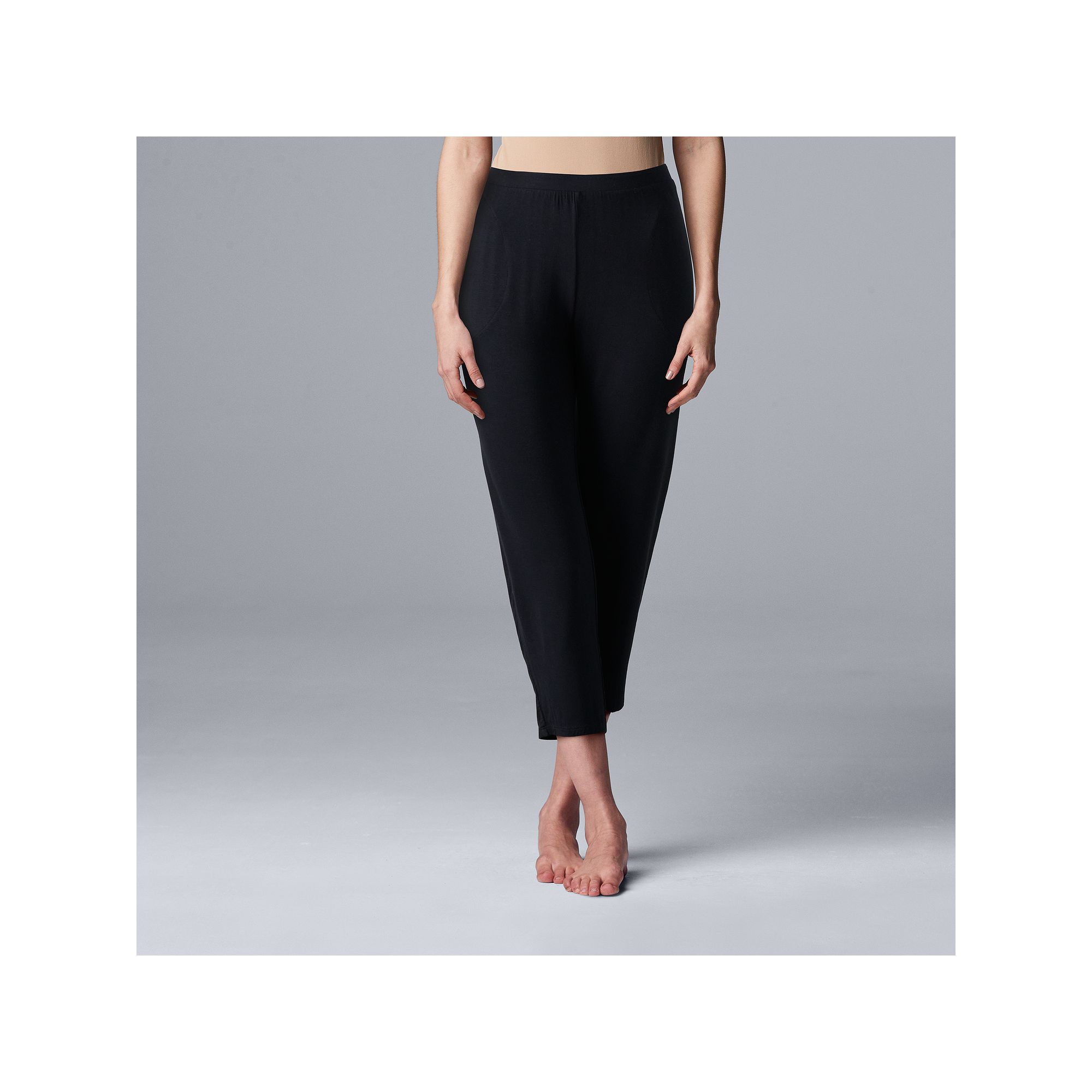 Womens Simply Vera Vera Wang Basic Luxury Pajama Capri Pants, Size: XS, Bl