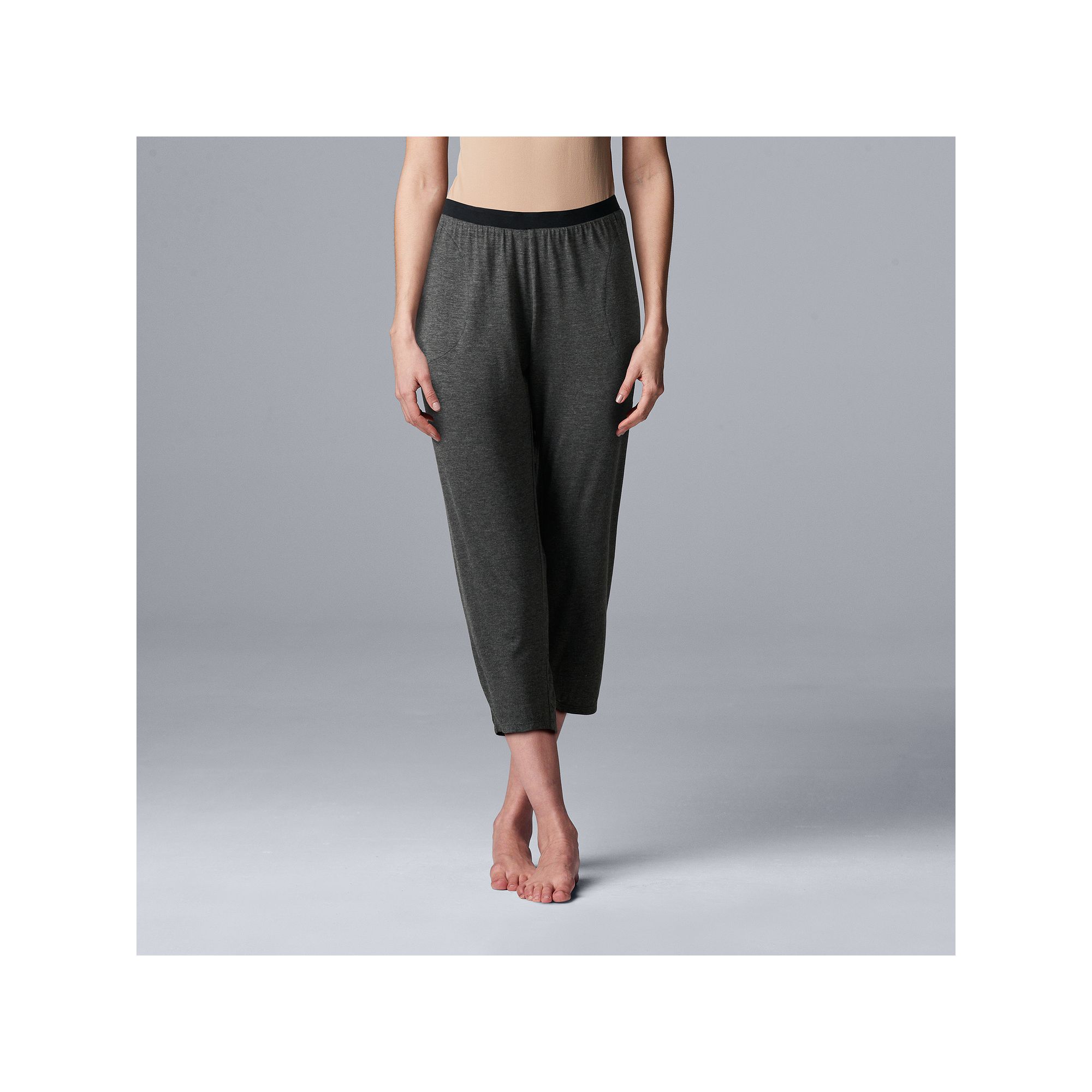 Womens Simply Vera Vera Wang Basic Luxury Pajama Capri Pants, Size: XS, Gr
