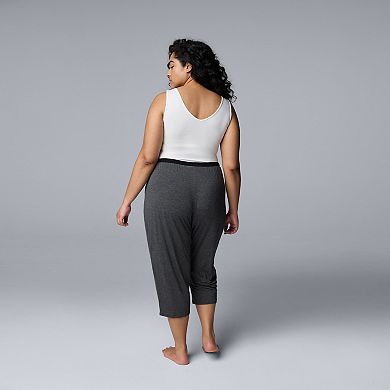 Plus Size Simply Vera Vera Wang Luxury Pajama Capri Pants