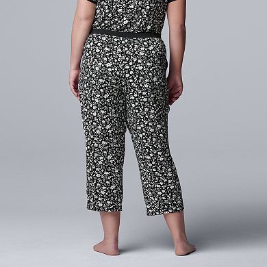 Plus Size Simply Vera Vera Wang Luxury Pajama Capri Pants