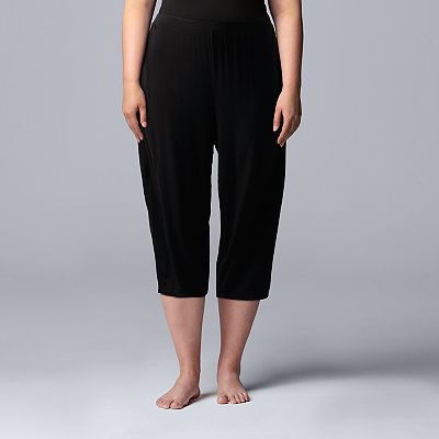 Plus Size Simply Vera Vera Wang Basic Luxury Pajama Capri Pants