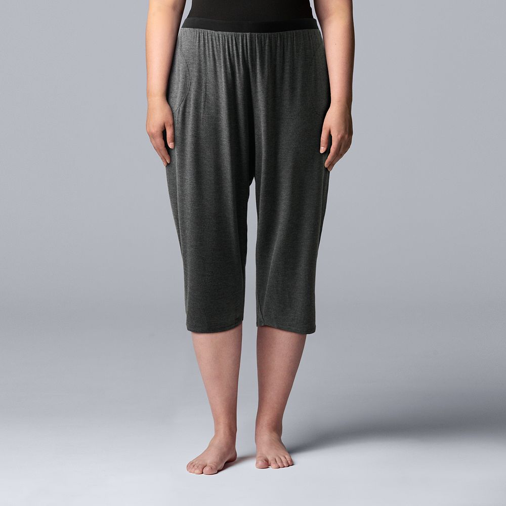 Plus Size Simply Vera Vera Wang Basic Luxury Pajama Capri Pants
