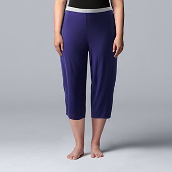 Plus Size Simply Vera Vera Wang Basic Luxury Pajama Capri Pants
