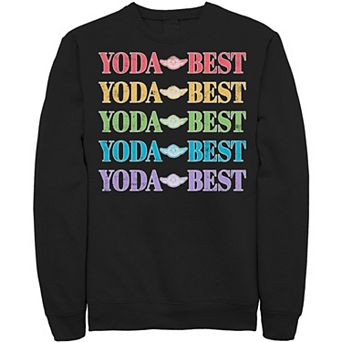 Men's Star Wars Pride Yoda Best Rainbow Text Stack Sweatshirt