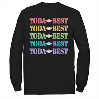 Men's Star Wars Pride Yoda Best Rainbow Text Stack Tee