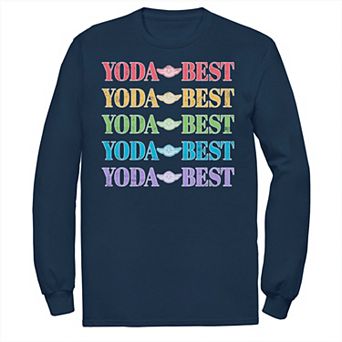 Men's Star Wars Pride Yoda Best Rainbow Text Stack Tee