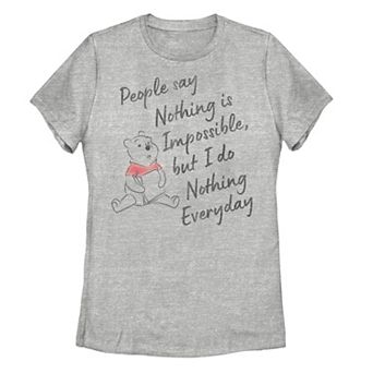 Disney's Winnie The Pooh I Do Nothing Everyday Quote Juniors' Graphic Tee