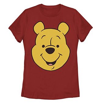 Disney's Winnie The Pooh Pooh Bear Juniors' Large Face Graphic Tee