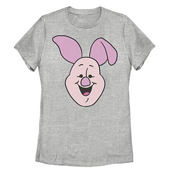 Disney's Winnie The Pooh Piglet Juniors' Large Face Graphic Tee
