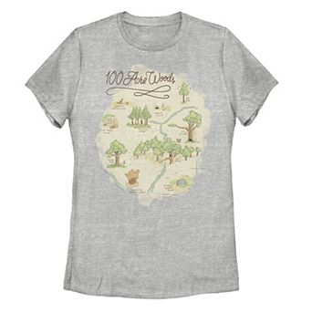 Disney's Winnie The Pooh Juniors' 100 Acre Woods Map Tee