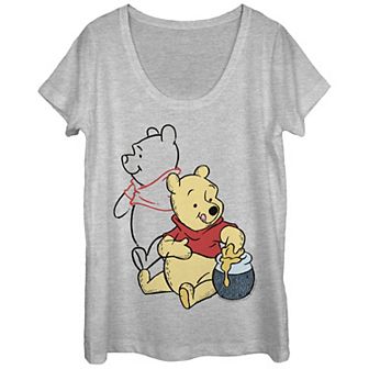 Disney's Winnie The Pooh Juniors' Line Art Portrait Tee